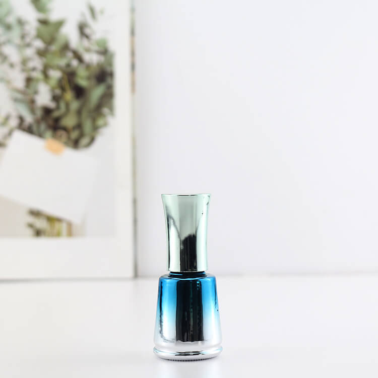 Gradient blue nail polish bottle