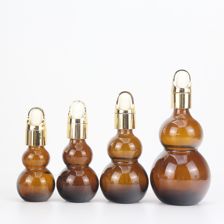 20ML 30ML 50ML 100ML Amber Essential Oil Double gourd dropper bottle