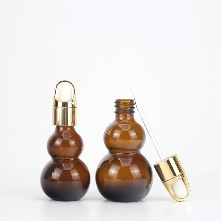 20ML 30ML 50ML 100ML Amber Essential Oil Double gourd dropper bottle