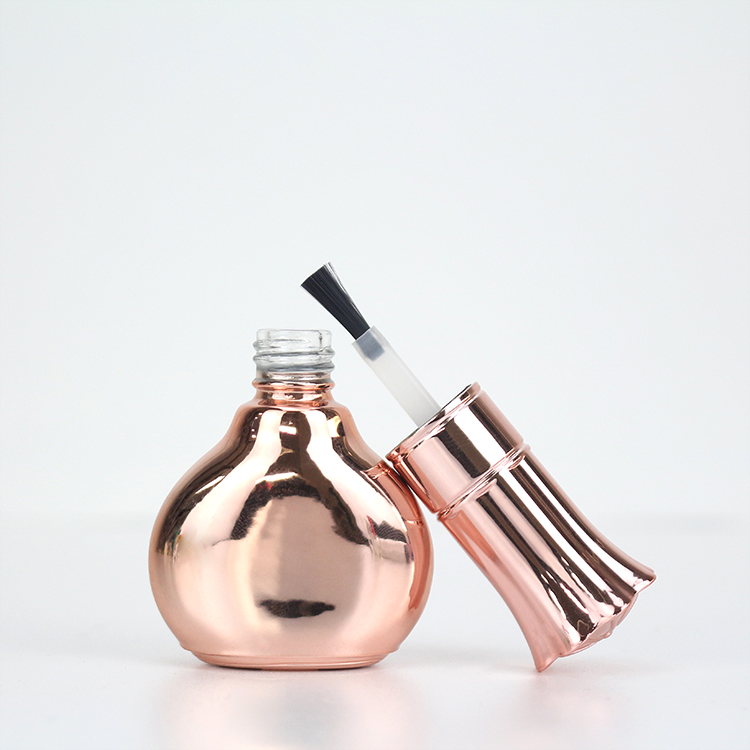 Rose Gold Electroplated Nail Polish Bottle With Brush Glue Bottle Factory