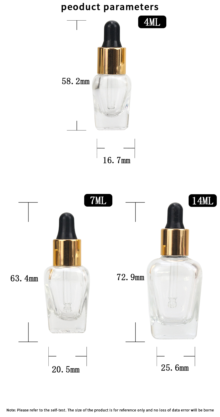 clear glass small dropper bottle