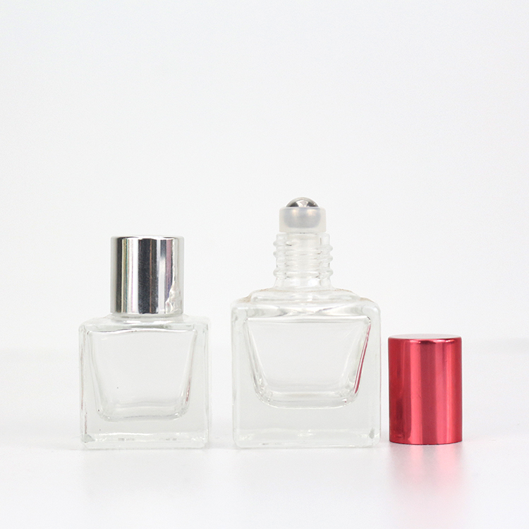 5ml 8ml Clear Skincare Roller Lip Gloss Square Perfume Roller Bottle Bulk