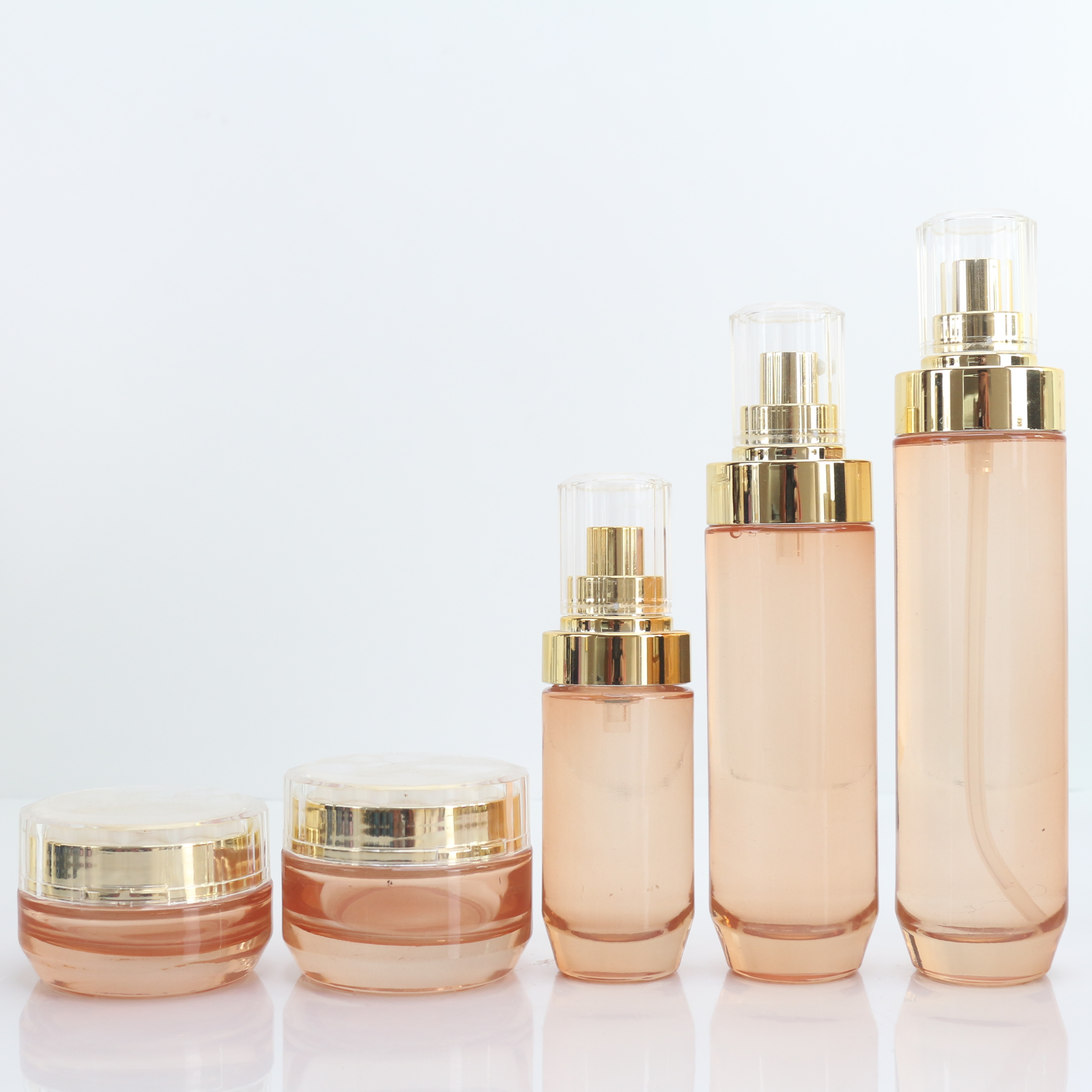 Manufacturer Empty Glass Cosmetics Face Cream Jar Airless Lotion Pump Bottle 