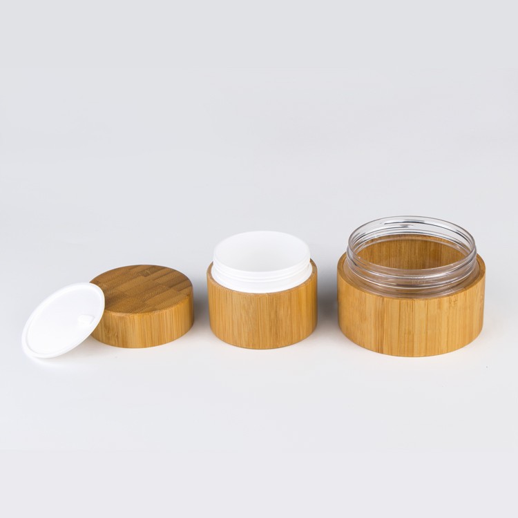 50g glass cosmetic jars with bamboo lids