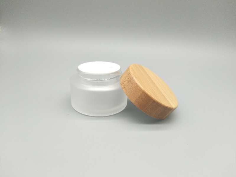 Manufacturer 10G Frosted Bamboo Lid Cosmetic Jar Face Cream Jar Eye Cream Jar