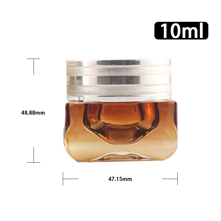 10ml amber glass empty face cream jar