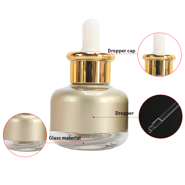 30ml gold plating glass essential oil pipette bottle
