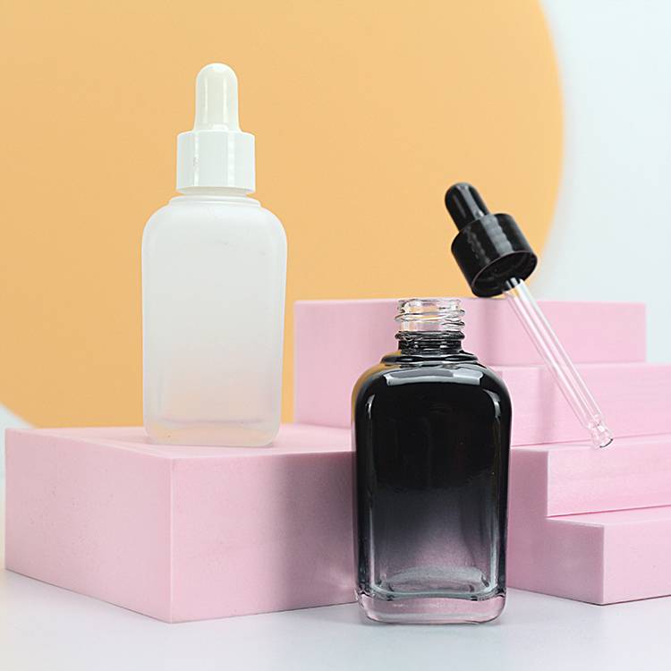 50ml Gradient Square Glass Dropper Bottle Essential Oil Bottles Wholesale