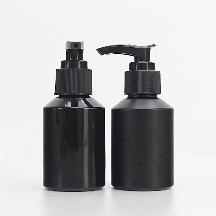 2oz Black Empty Glass Shampoo Bottle Lotion Pump Bottle Wholesale