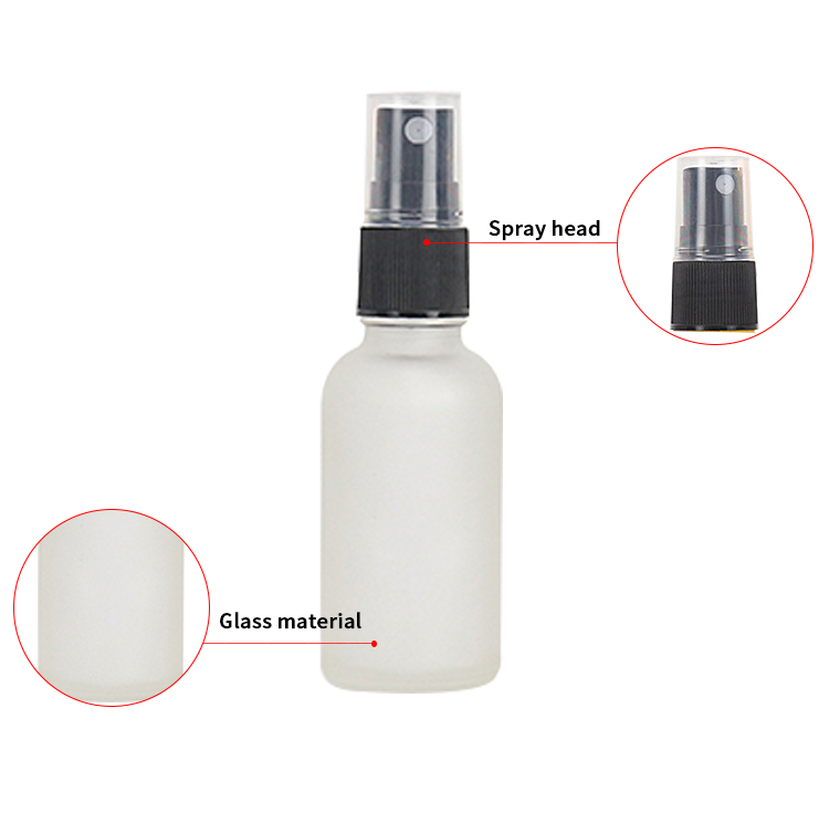 20ml 40ml white frosted glass skincare water spray bottle