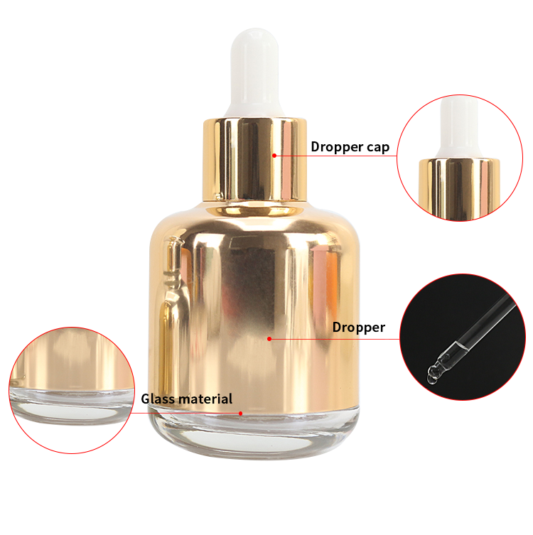 gold 50ml glass dropper bottles