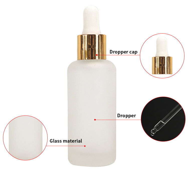 30ml frosted white dropper bottles