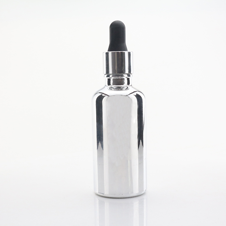 50G Silver Essential Oil Beard Oil Smoke Oil Glass Dropper Bottle Wholesale