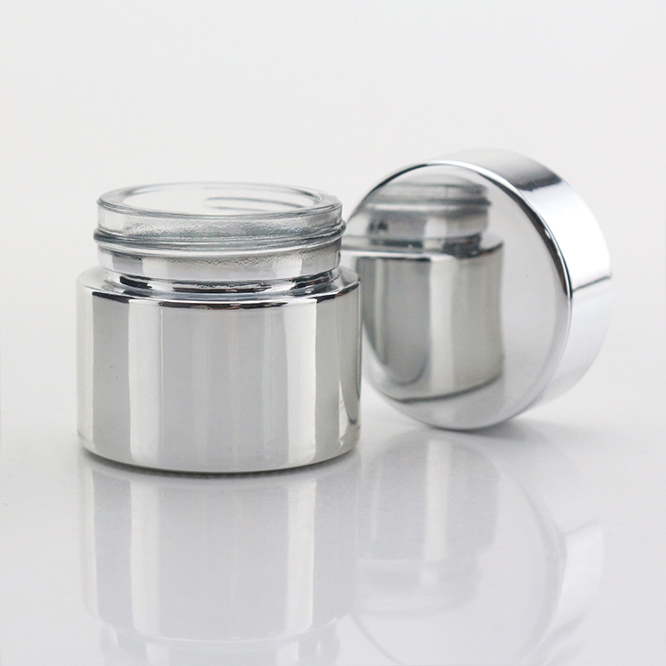 20G Silver Plating Glass Face Cream Jars Eye Cream Jars Makeup Jars Supplier
