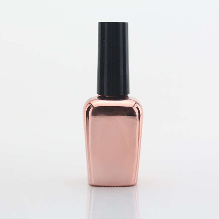 15ml Rose Gold Square Glass Nail Polish Bottle With Brush Liquid Glue Bottle