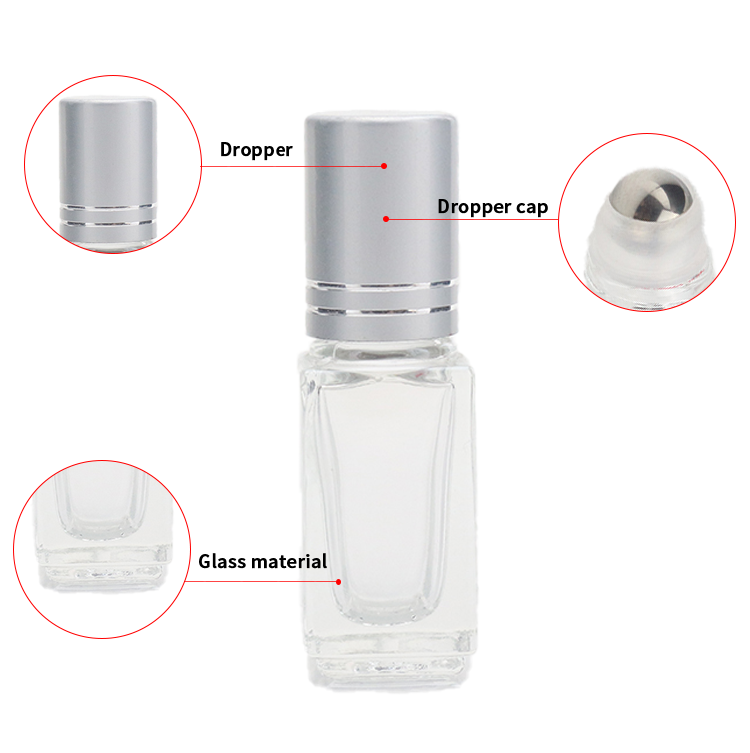 5ml glass roller bottles clear