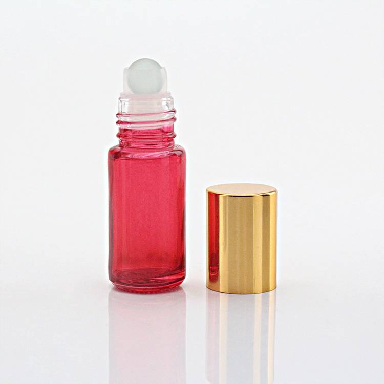 8ml Mini Red Empty Perfume Eye Oil Sample Glass Roller Bottle Supplier