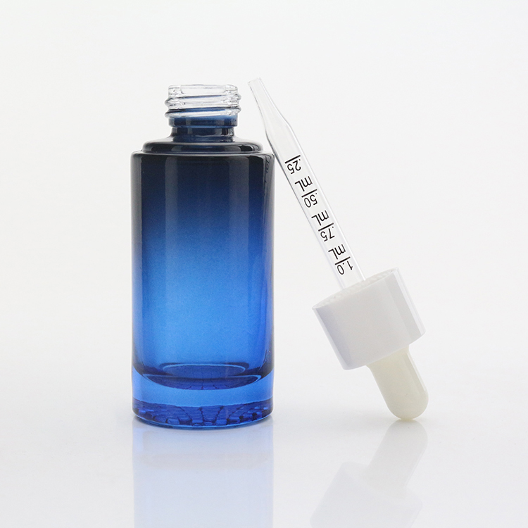 50ml Blue Dropper Bottle Empty Essential Oil Glass Dropper Bottle Wholesale