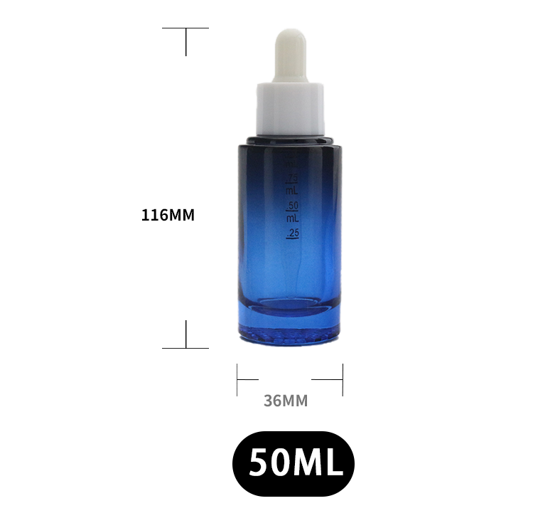 blue 50ml glass dropper bottles