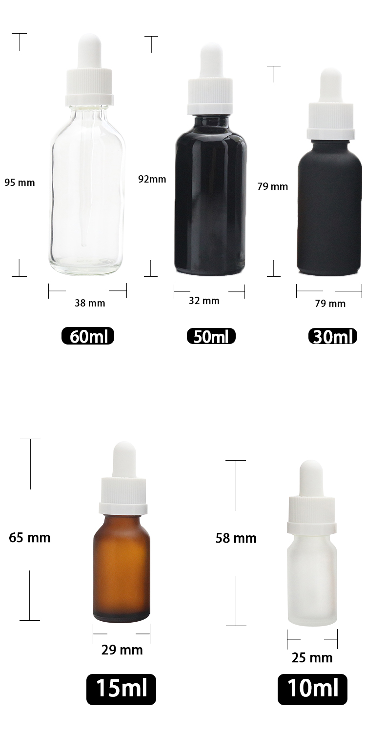 black 15ml glass dropper bottles