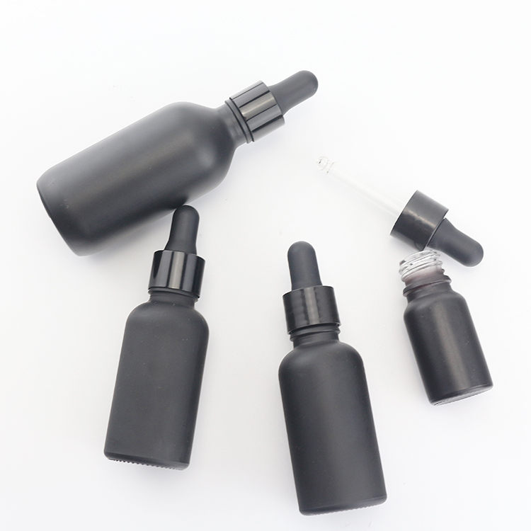 60ml Black Glass Dropper Bottles Essential Oil Hair Oil Serum Bottle Wholesale