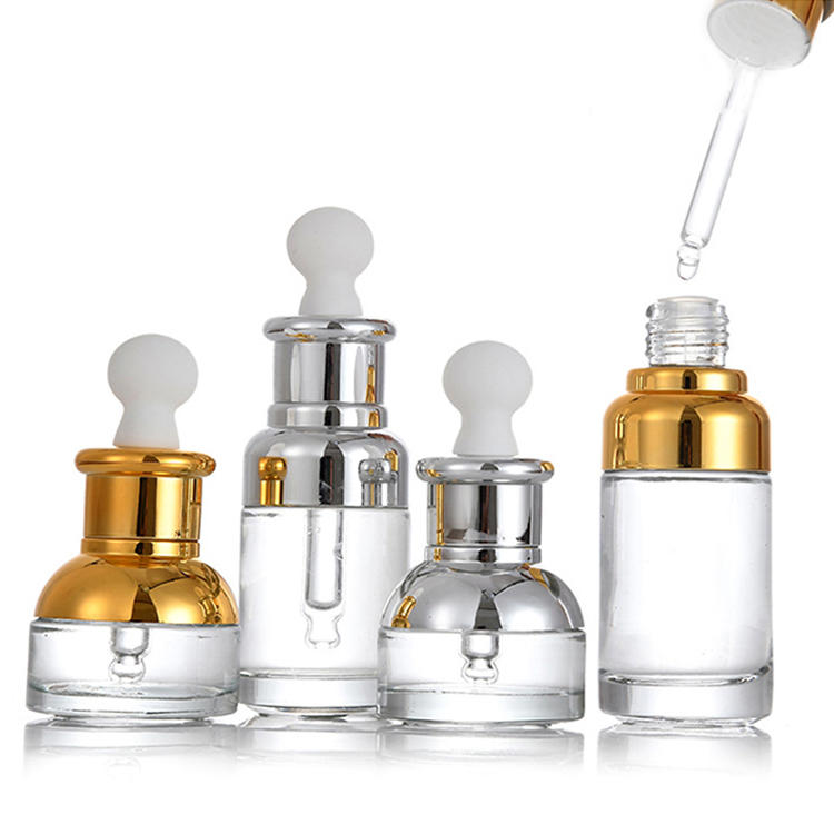 Wholesale Serum Bottle With Dropper 20ml 30ml 50ml Clear Glass Serum Bottle