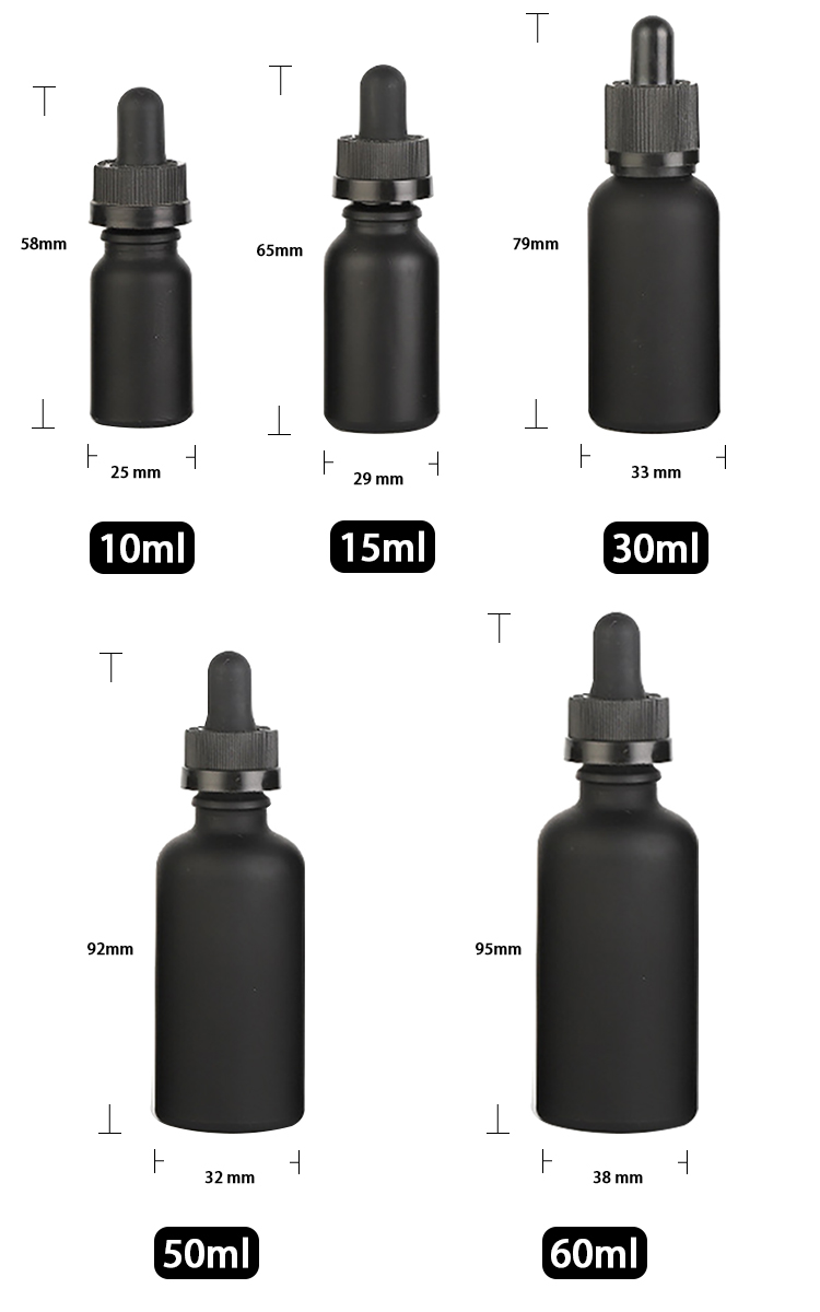 2 oz frosted glass dropper bottles