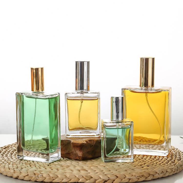 Manufacturer 30ml Square Glass Perfume Spray Bottle 50ml Fine Mist Spray Bottle