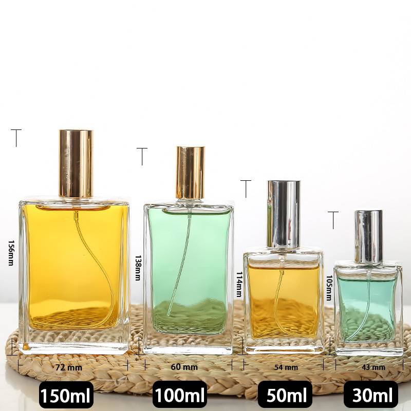 Manufacturer 30ml Square Glass Perfume Spray Bottle 50ml Fine Mist Spray Bottle