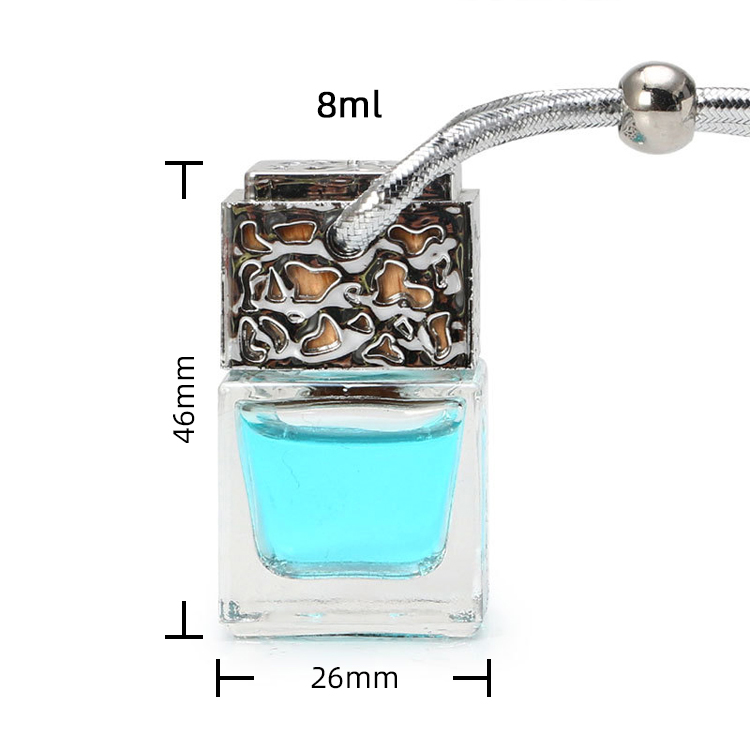 hanging car perfume bottle wholesale 8ml clear glass car air freshener hanging