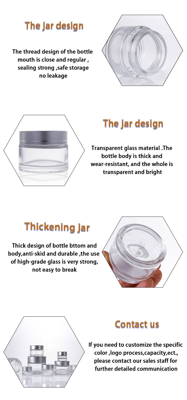 glass cosmetic jars wholesale