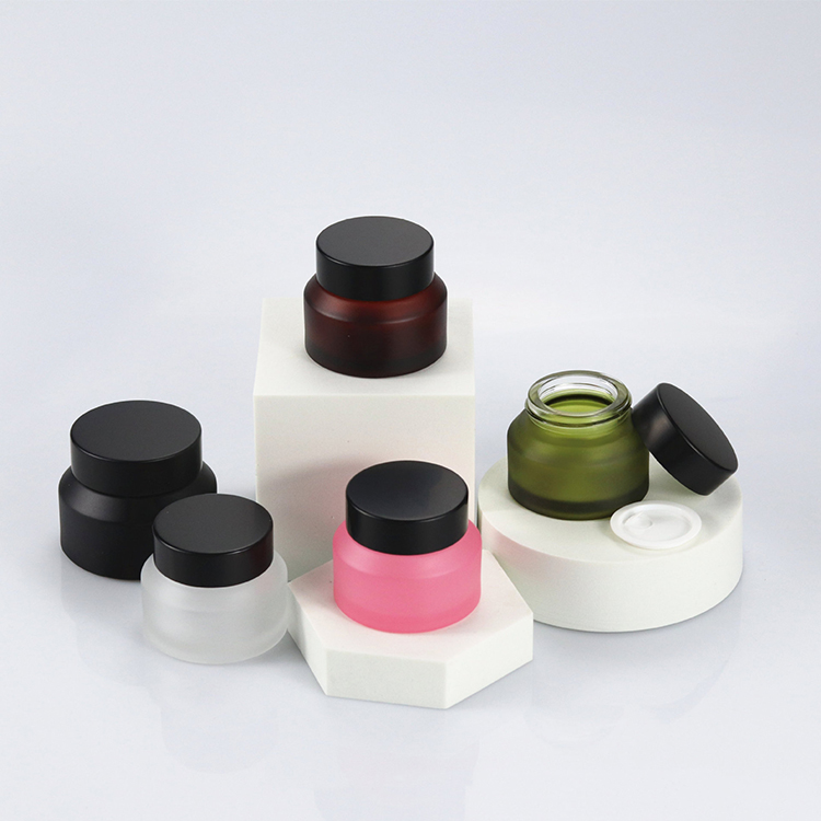 Buy Wholesale China 50g Black Matte Frosted Glass Cream Jar With Plastic  Bamboo Lid & Black Matte Frosted Glass Cream Jar With Wood Lid at USD 0.53