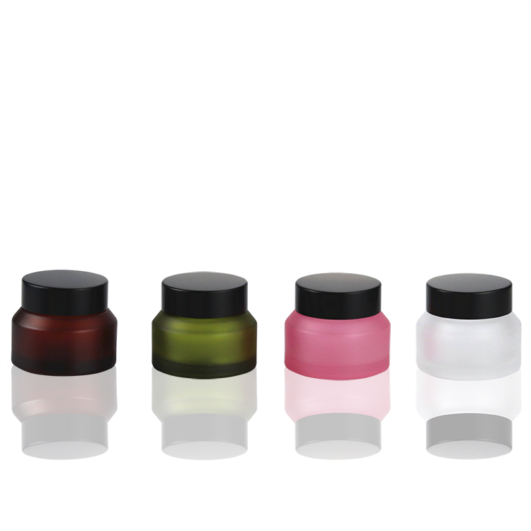 suppliers 30g frosted glass makeup jars cosmetic packaging face eye cream jar 