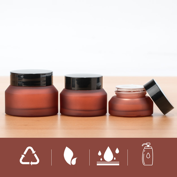 frosted red cosmetic jars wholesale