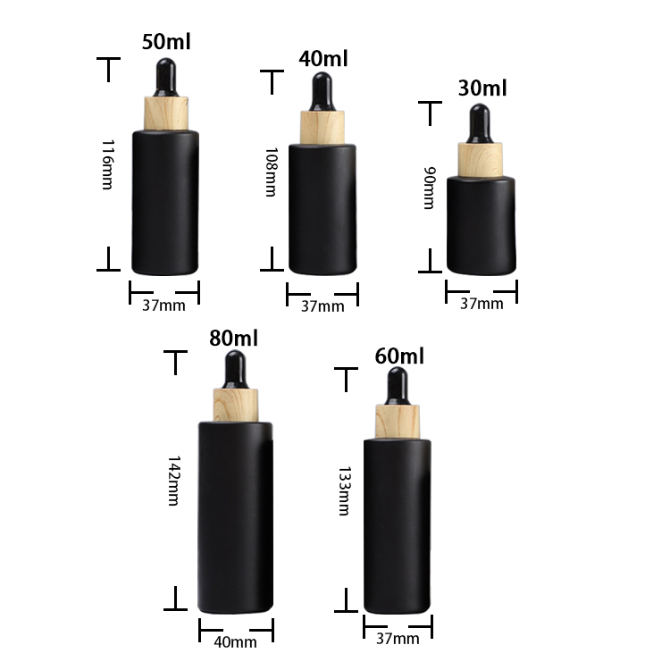 bamboo lid glass dropper bottles