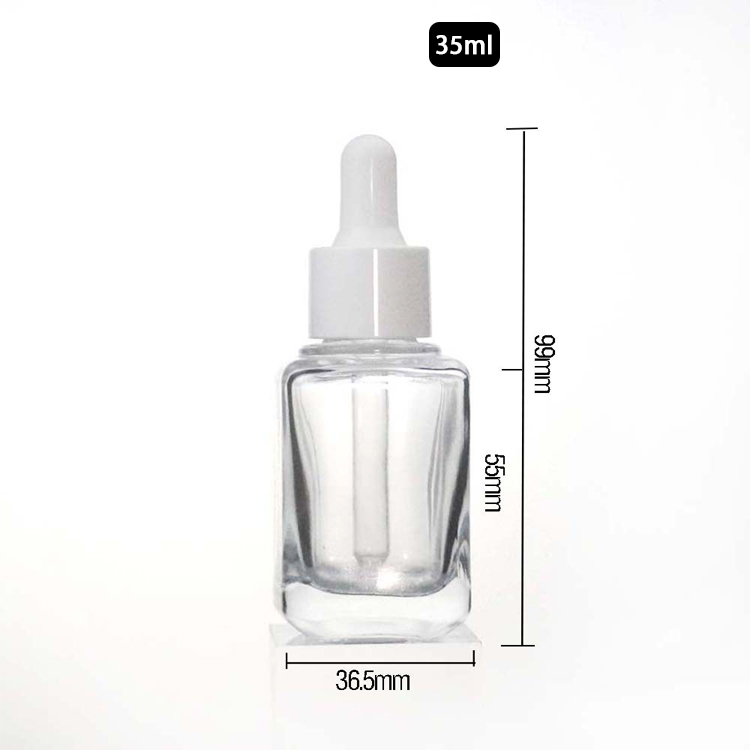 35ml Square Dropper Bottle Essential Oil Essence Bottles With Dropper Suppliers