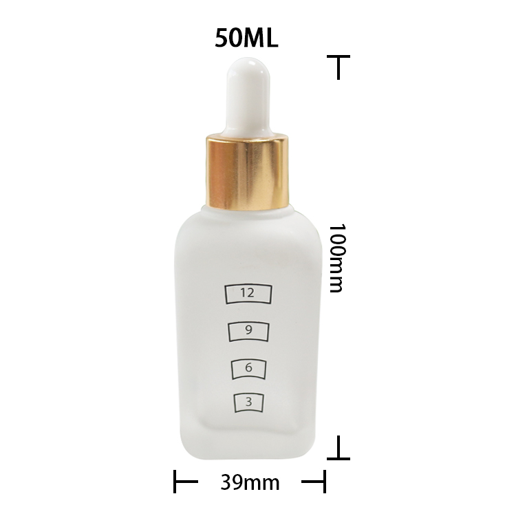 50ml White Frosted Glass Dropper Bottles Wholesale Hair Oil Dropper Bottle