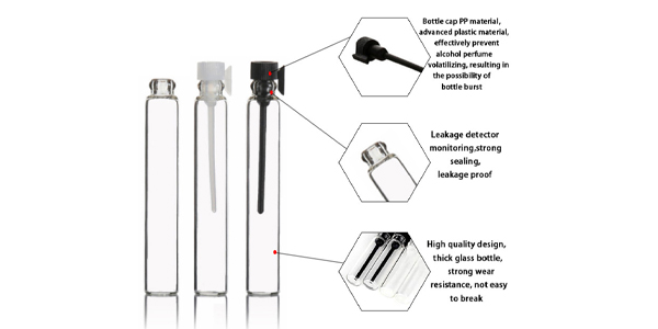 clear perfume sample vials
