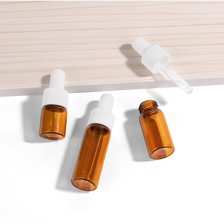 Amber 5ml Dropper Vials Essential Oil Sample Travel Glass Vials Wholesale