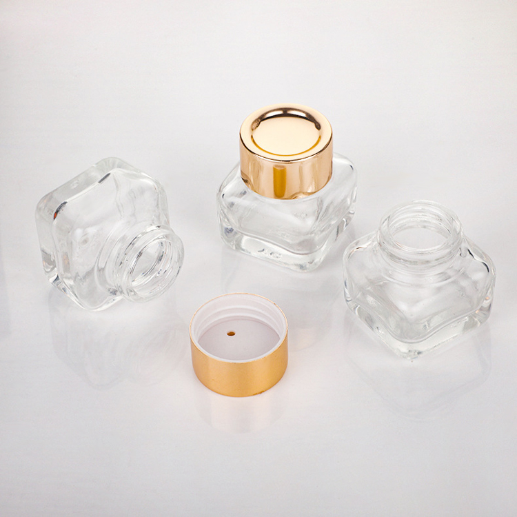 25g Square Amber Cosmetic Jars Face Cream Small Cosmetic Jars Wholesale