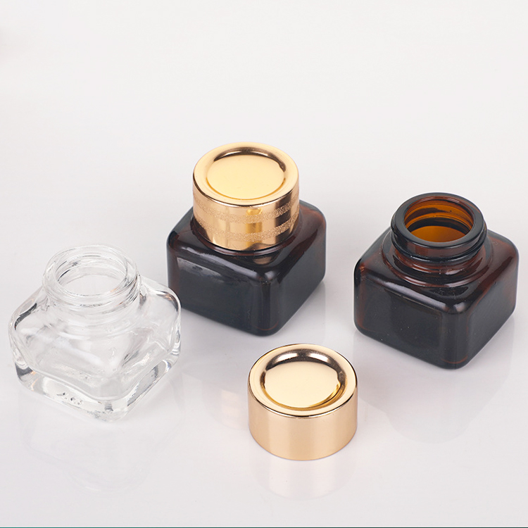25g square amber cosmetic jars