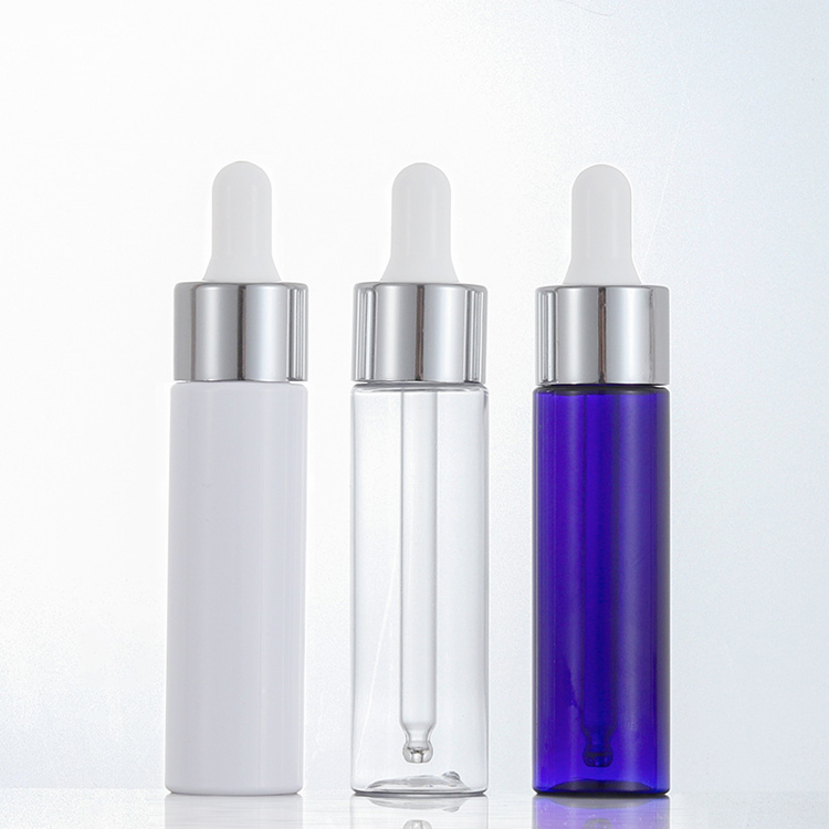 Clear 30ml Plastic Dropper Bottles White Blue Hair Oil Dropper Bottles Custom