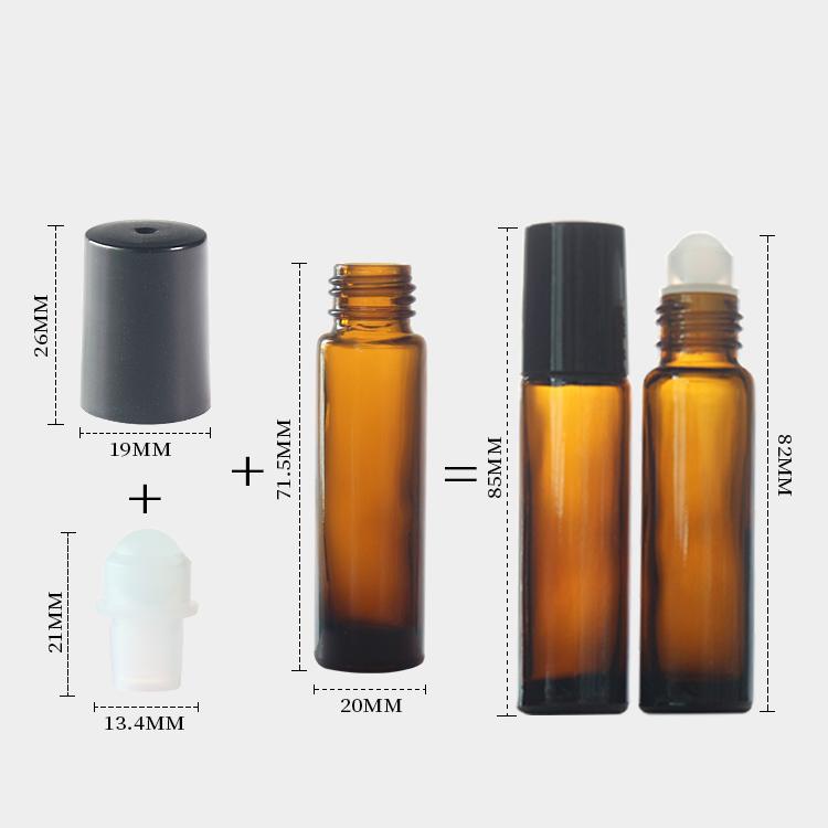 Glass 10ml Amber Roller Bottles Essential Oil Perfume Ball Bottle Manufacturer