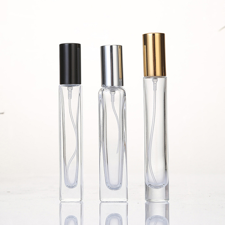 Glass Clear 10ml Atomiser Spray Bottle 15ml Square Round Perfume Bottle OEM