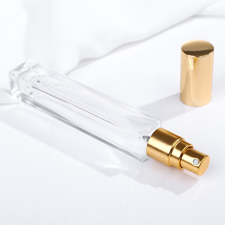 Glass Clear 10ml Atomiser Spray Bottle 15ml Square Round Perfume Bottle OEM