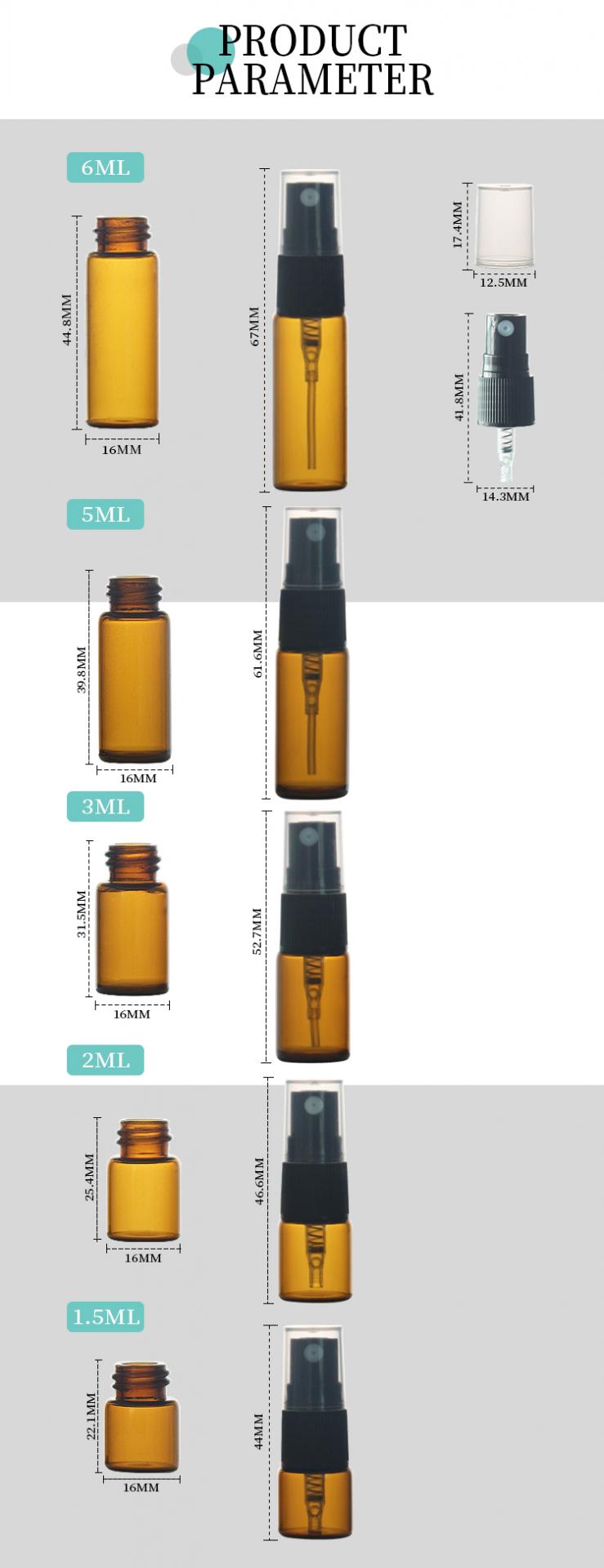 amber glass 5ml perfume bottle