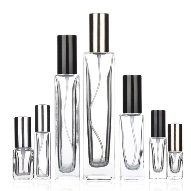 3ml 6ml 10ml 30ml Perfume Square Clear 5ml Glass Spray Bottle For Sale
