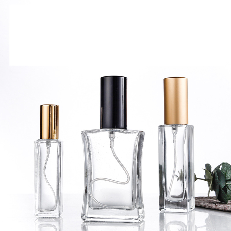 Square Clear Empty Perfume Bottles 50ml 10ml 150ml Glass Spray Bottle