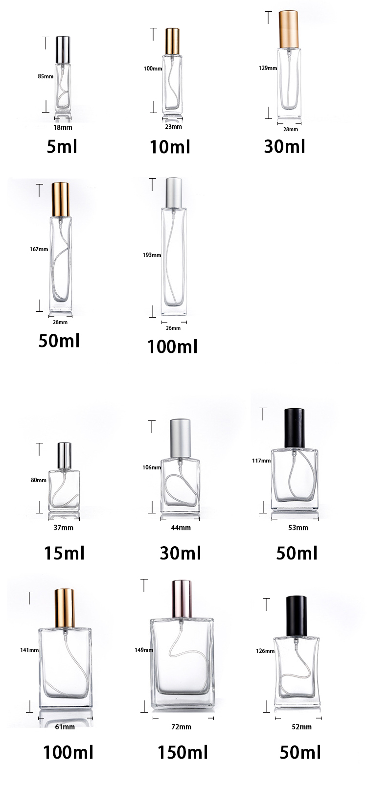 empty perfume bottles 50ml
