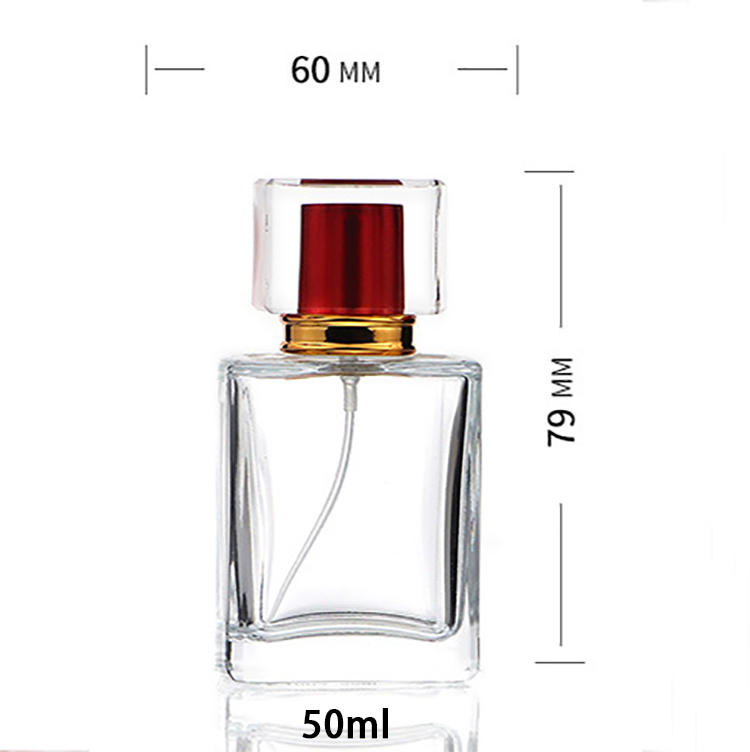 square clear 50ml empty spray bottles